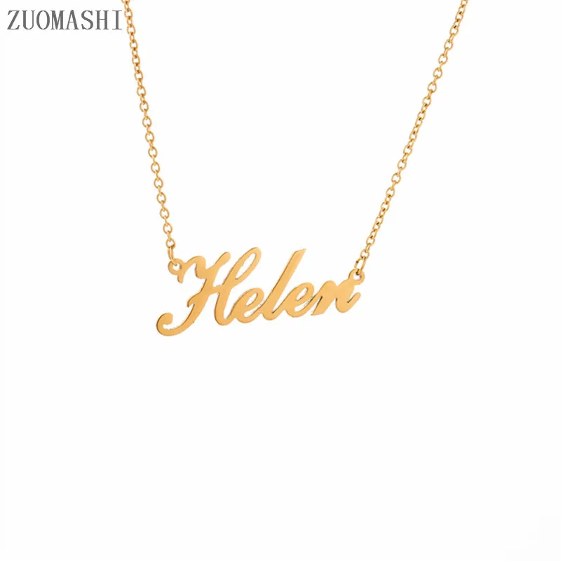 Новое ожерелье ZUOMASHI с надписью Helen колье принцессы для девочек женская бижутерия