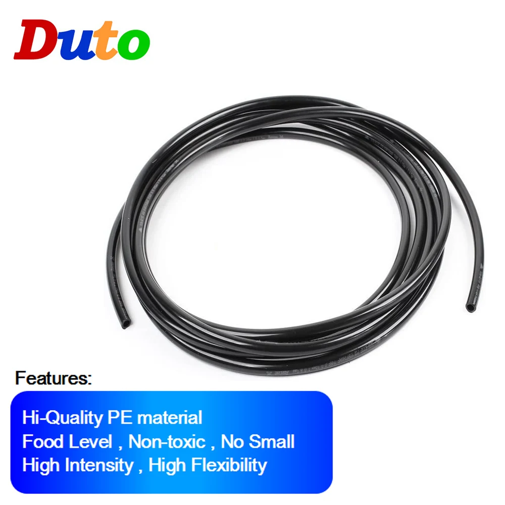 Black 10M 20M 1/4" PE Tube Food Grade Irrigation misting cooling system Tubing Hose Pipe for RO Water Filter System Aquarium