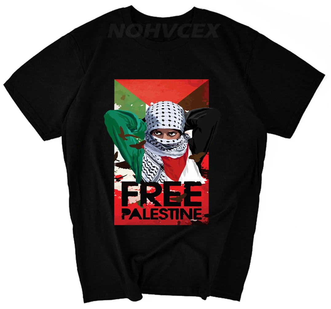 

Gaza Palestine Paris Design T shirts Summer Slim Fit Casual Man Tees Fashion Normal T-shirts