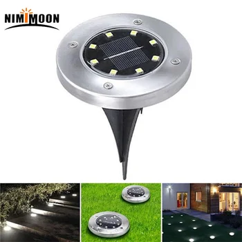 

Solar Light Outdoors Waterproof 8 LED Solar Street Light Garden Decor Buried Stair Lamp Underground Decking Lampy Solarne