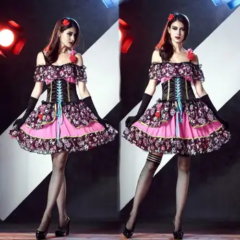 

Dancing Stage Costumes Halloween Skull Ghost Clos Zombie Doll Skull Skirt DS Stage Costume Performance Clos Sportswear