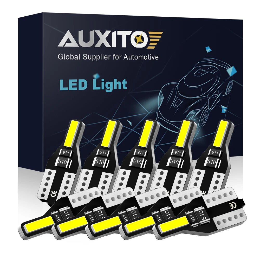 AUXITO 10 шт. автомобильный внутренний свет T10 168 светодиодный Светодиодная лампа 2825 k