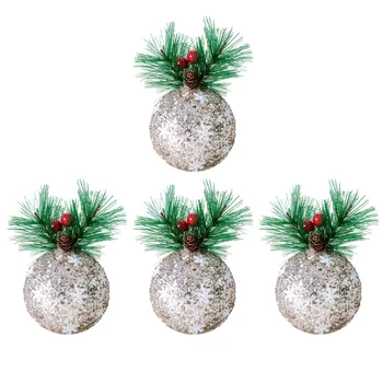 

4 Pcs Christmas Balls Christmas Decor Balls Hanging Ornaments Christmas Ball Ornaments for Party Home