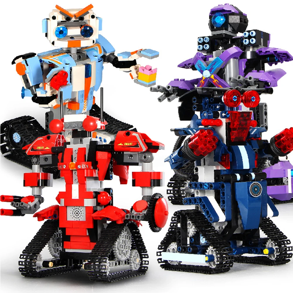 

Hot Sale Assembled Robot Mobile Phone Remote Control Intelligent Robot Building Block Toy Best Gifts For Kids Children Dropship