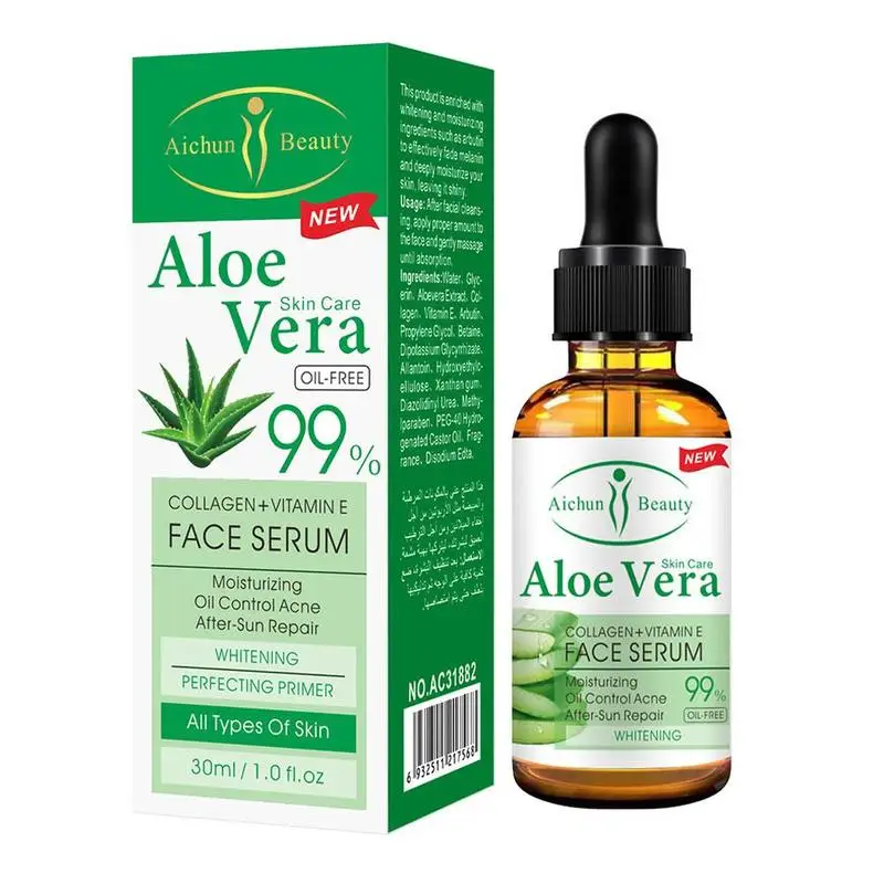 Kennis maken Rentmeester Lam Aloe Vera Gel Face Serum Vitamin C Hyaluronic Acid Snail Serum Moisturizing  Skin Care Whitening Anti Cream 30ml|Serum| - AliExpress