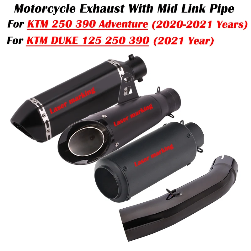 

Slip On For KTM DUKE 125 250 390 ADV Adventure 2020 2021 Motorcycle Exhaust Escape Modify Muffler With Mid Link Pipe DB Killer