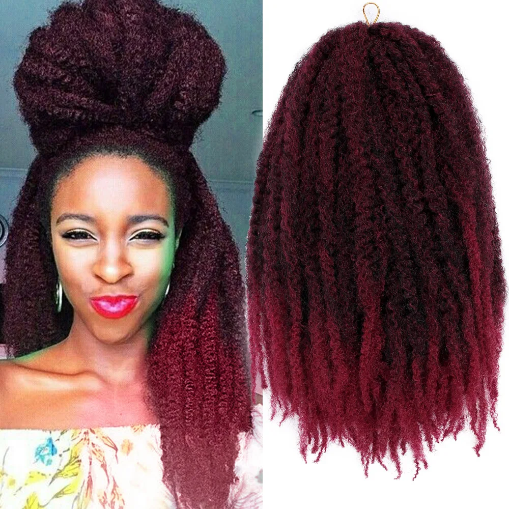 Black Star Marley Braids Twist Crochet Braiding Hair Burgundy
