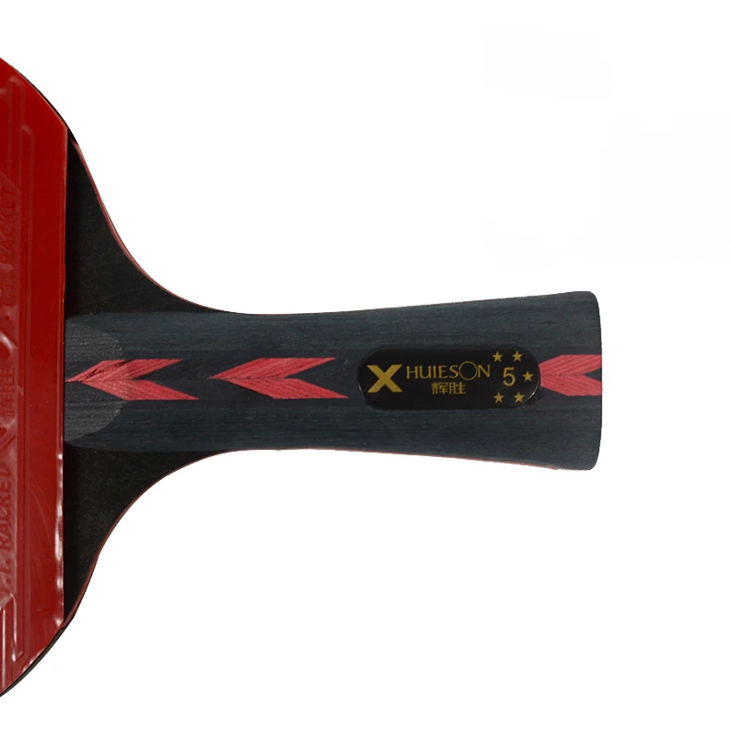 Huieson 5 Star Black & Red Carbon Fiber Table Tennis Racket Double Pimples-in Rubber Pingpong Racket for Teenager Players (9)