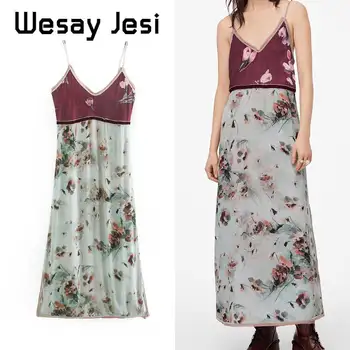 

2020 fashion blogger Chiffon Spaghetti strips sexy V-neck summer dress women vestidos de fiesta de noche vestidos maxi dress