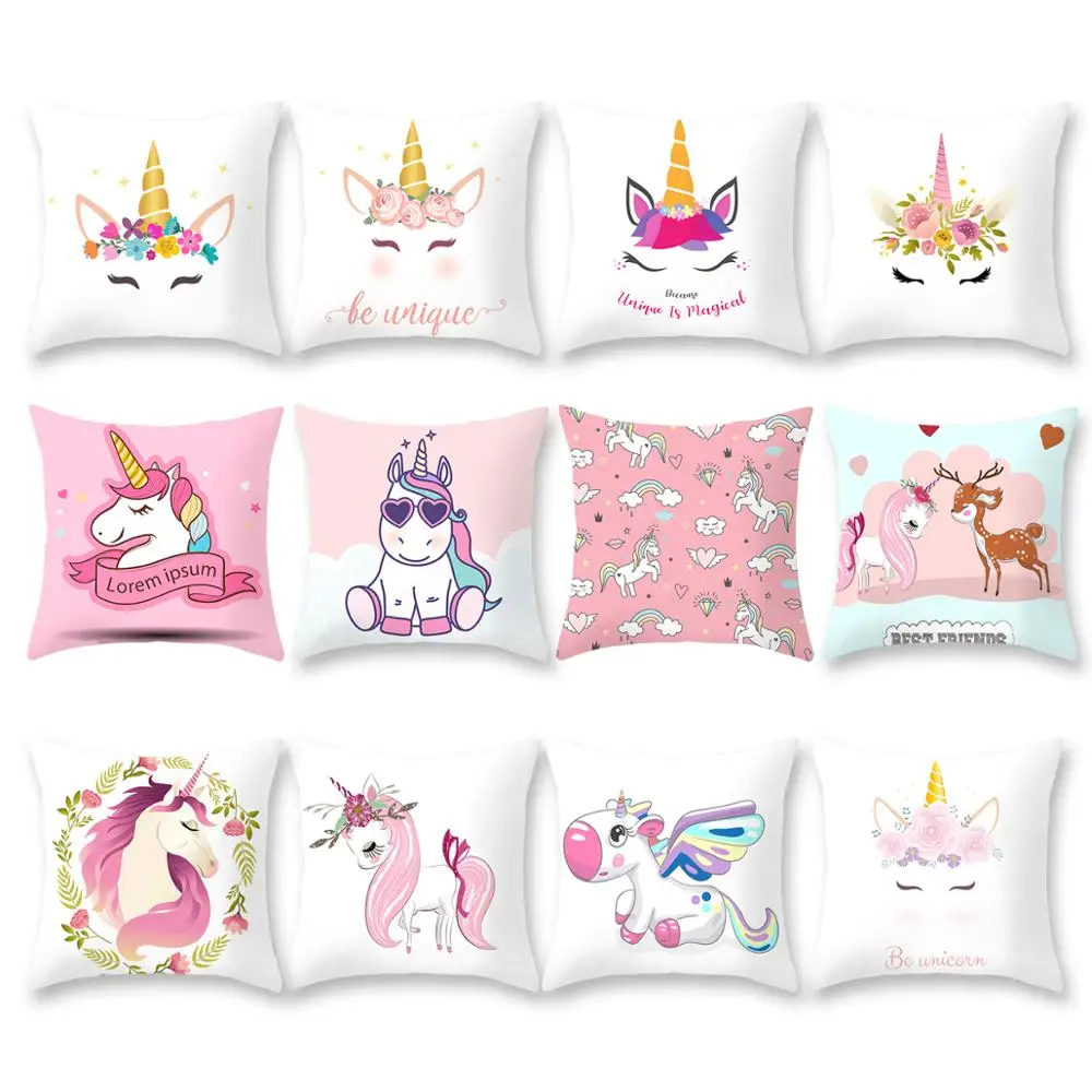 

PATIMATE Unicorn Sofa Decorative pillow case Cartoon Owl Seat Cushion Chair Home Decor Pillow Case Pillowcase 45*45 Pillow Cover