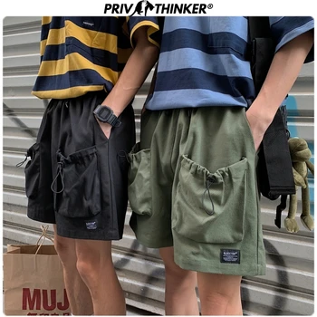 

Privathinker 2020 Men 3 Colors Summer Cargo Shorts Men's Oversize Japan Casual Sweatpants Male Hip Hop Korean Knee Length Shorts