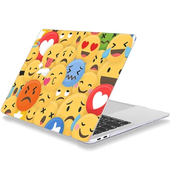 

Cute Cartoon Smile Pattern Laptop Case For Apple MacBook Retina Air 12 13.3 New Pro 15.4 inch Cover shell