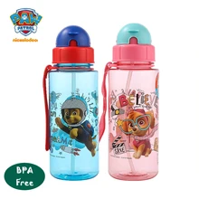 Wangwang team children plastic straw cup summer kindergarten anti-fall portable cute cartoon cute water bottle