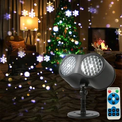 Proyector láser de copos de nieve para exteriores, luces LED de Navidad para escenario, lámpara impermeable para césped y jardín, novedad de 2021