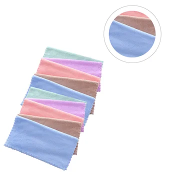 

10pcs Microfiber Washcloth Facial Towel Face Remover Cloth Coral Fleece Facial Cloth Square Towel for Women Ladies (Random Color