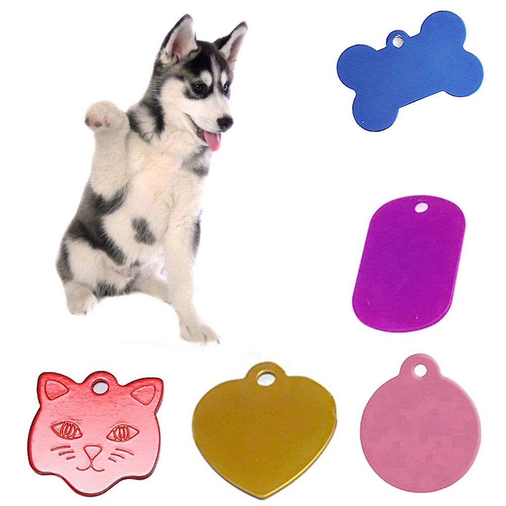 Bone/Heart shape Выгравированный Pet идентификация ошейник для собаки табличка анти-потеря значок