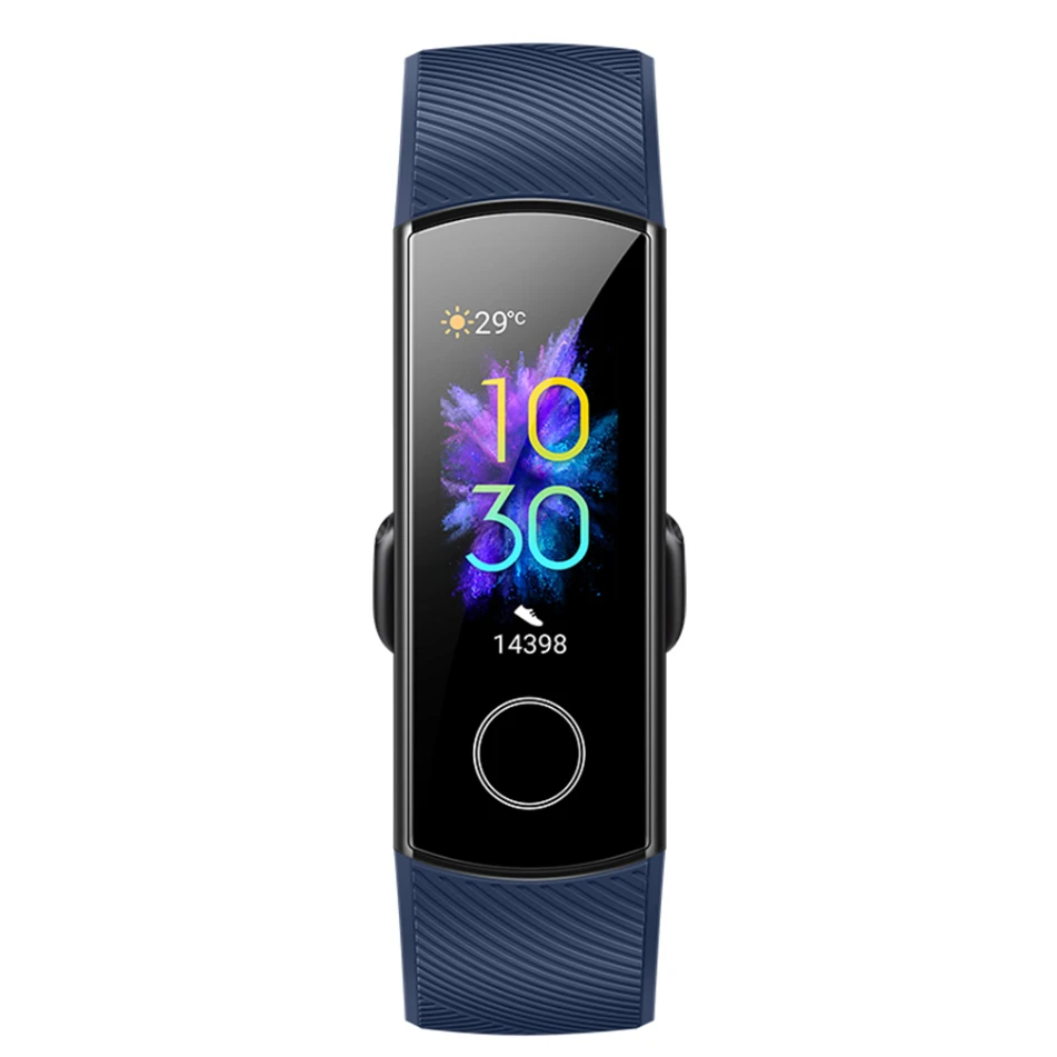 Смарт-браслет huawei Honor Band 5 с кислородом в крови Amoled и сенсорным экраном - Цвет: Blue