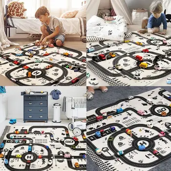 

Fashion Simulated Parking Lot View Traffic Map Pad Children Toy Car Game Mat 72XC