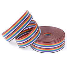 HUXUAN 5 м 1,27 мм 20 P кабель Радуга плоская линия поддерживающий провод припаянный кабель провода 20 Pin 5 метров