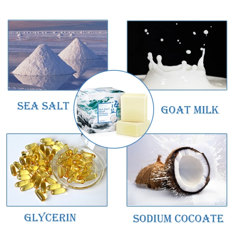 Прозрачное прозрачное мыло с морской солью, удаляющее клещей, мыло с масляным контролем для макияжа, новинка 2018