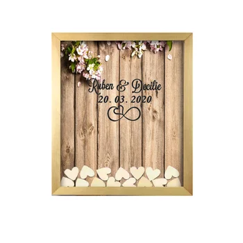 

custom Wedding drop box Wedding Succulent Cactus Wrcath Personalised Guest book Frame Sign Book Wedding decoration wooden box