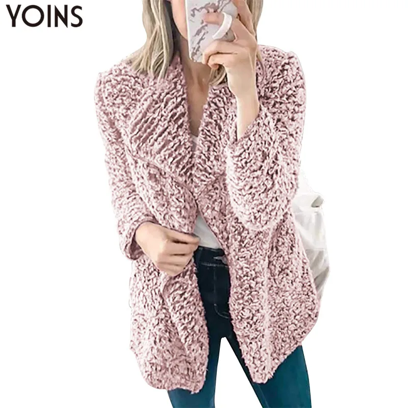 YOINS Женское пальто Осень-зима 2020 Длинные теплые куртки из искусственного меха