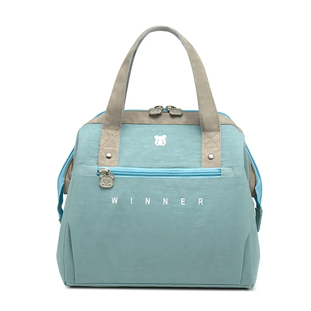 Portable Lunch Bag  New Thermal Insulated Lunch Box Tote Cooler Bag Bento Pouch Lunch Container School Food Storage Bags S-Light Green