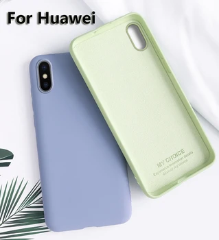 

50pcs Luxury Liquid Silicone Case For Huawei P30 P20 Pro Mate 20 X 10 Lite Nova 5 5i Candy Color Shockproof Protective Cover