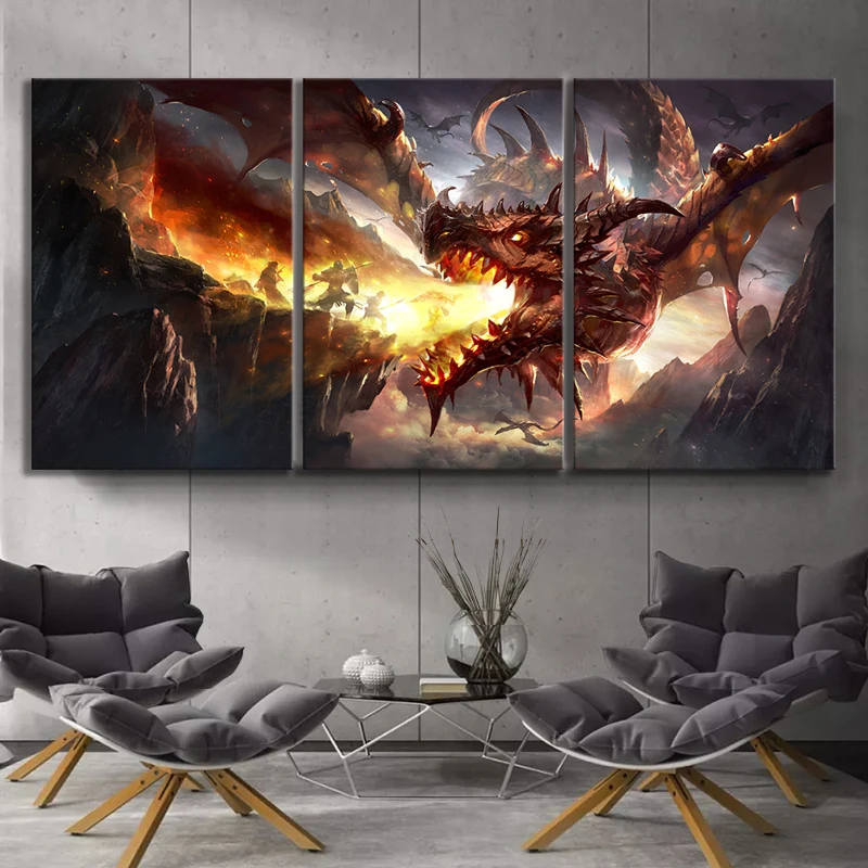 HD Фантастическое искусство картина с драконом Игра престолов получили фильм художественный постер illustration картины, картины на холстах для декора стен комнаты