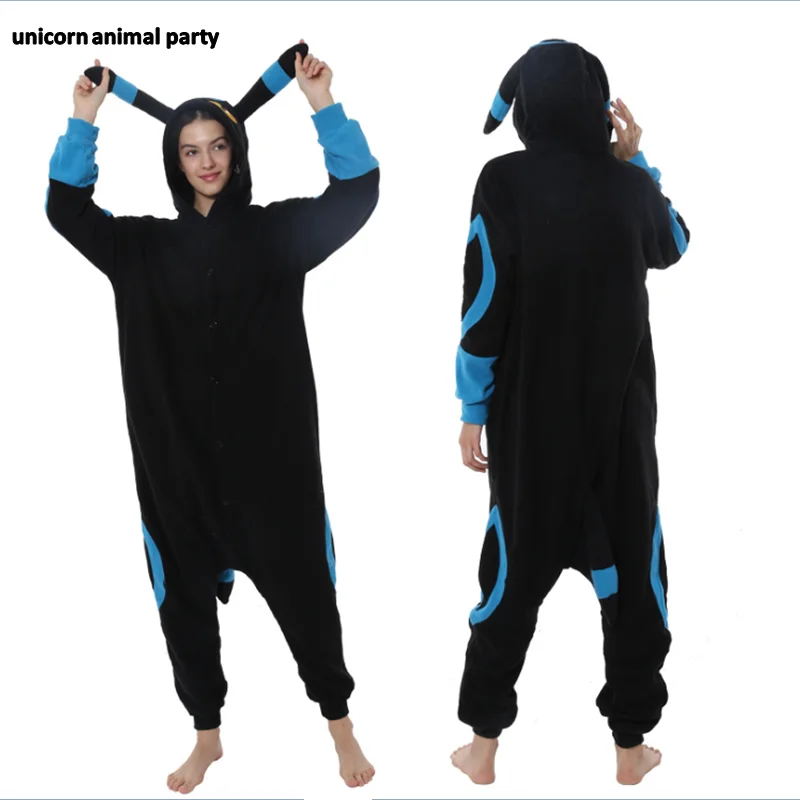 Мужские толстовки с капюшоном Kigurumi Onesie blue Moon Espeon Umbreon для взрослых Аниме Покемон Косплей Пижама для вечеринок костюм общий