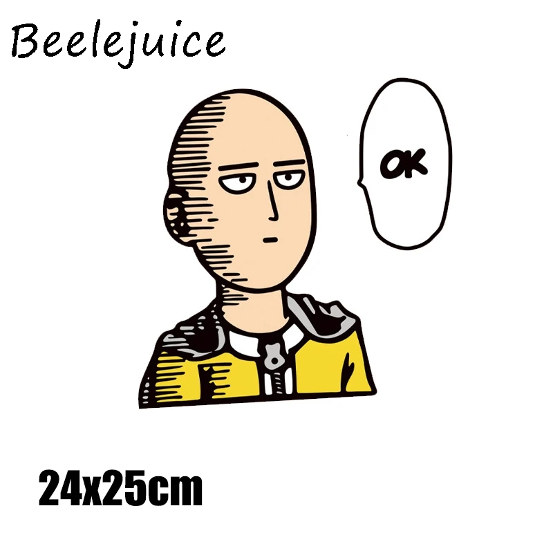 

24pcs ONE PUNCH-MAN Cartoon patches for clothing DIY Grade-A Thermal transfer stickers decorate accessories
