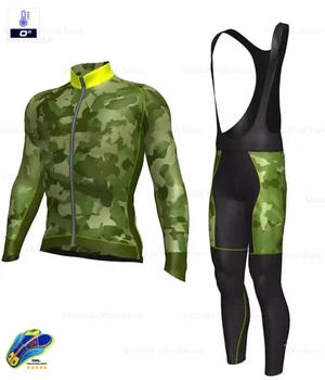 

Aleing Camouflage 2020 Winter Thermal Fleece Cycling Clothes Men's Jersey Suit Outdoor Riding Bike MTB Clothing Bib Pants Set