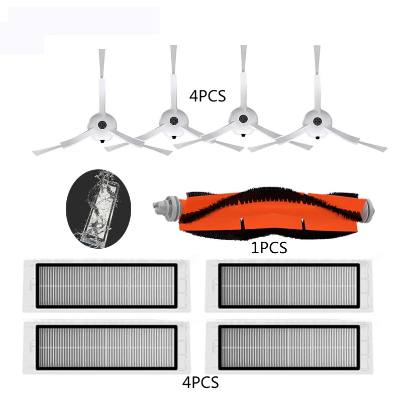 Набор-основная щетка роликовый фильтр пылесборник бак для воды для xiaomi вакуум 2 roborock S50 S51 S6 xiaomi mi Запчасти для робота-пылесоса - Цвет: 010