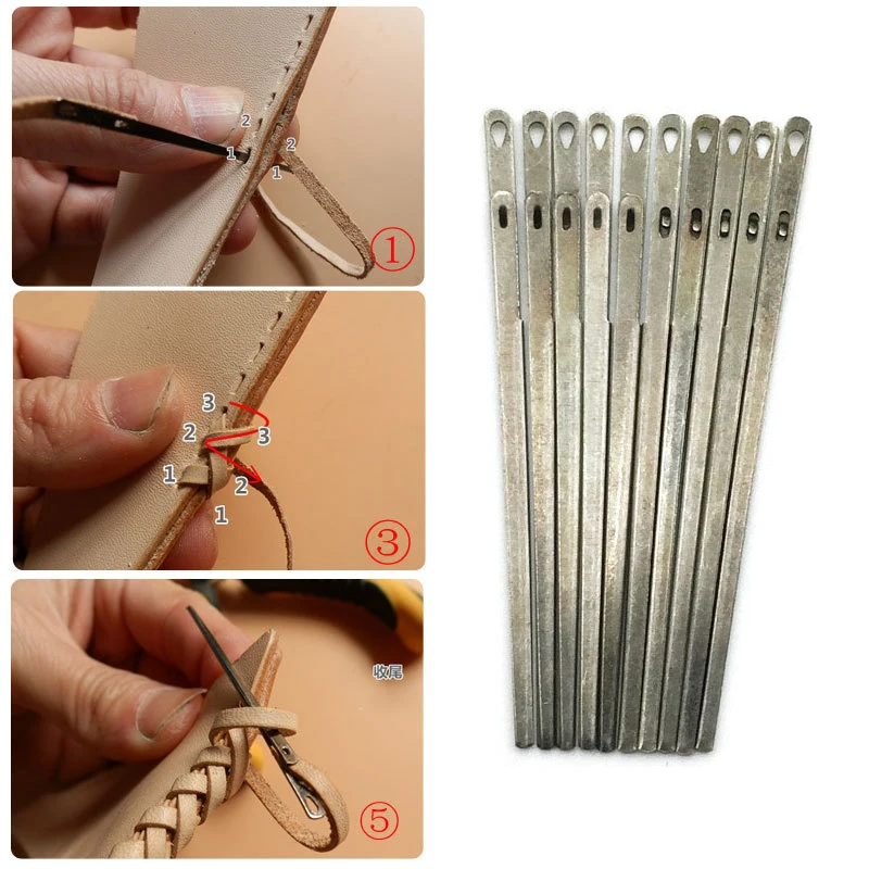 Kulit Merajut Jarum Untuk Tali Kulit Double Lubang Tali Kulit Renda Jarum Tangan Jarum Jahit Diy Jahit Kulit Kerajinan Alat Jahit Aliexpress