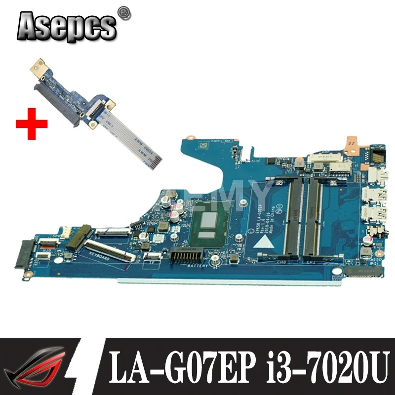 AKemy для For HP 15 DA материнская плата ноутбука с SR3LD/i3 7020u/CPU L20373 001 601 EPK50 Rev: 1 0 100%