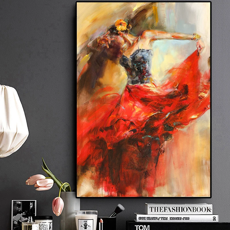 

Abstract Dancing Ballerina Girl Oil Painting on Canvas Scandinavian Posters and Prints Wall Art Picture for Living Room Cuadros