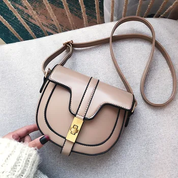 

Vintage Crossbody Bags For Women 2020 Female Small Clutch Purses Saddle Bag Leather Shoulder Handbag Luxury Women Bags Designer