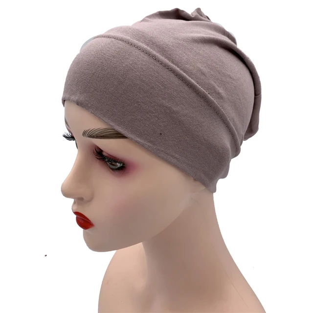 Women Plain Stretch Underscarf Cap Muslim Inner Hijab Caps Islamic Headband Turban Bonnet Musulman Femme Ready to Wear Hijabs 9