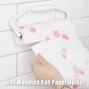 

New Wall Mounted Roll Paper Holder Bathroom Toilet Kitchen Tissue Towel Storage Organizer Hanging Rack Shelf Roll Paper Holders