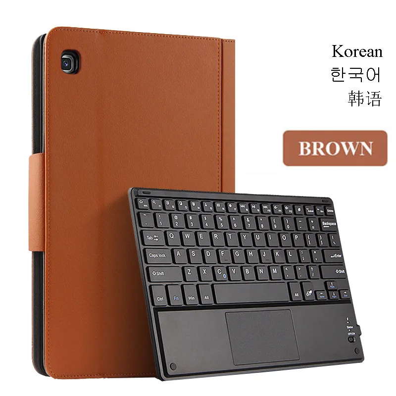 Korean Brown Для samsung Galaxy Tab S5e 10,5 чехол Беспроводной клавиатура из искусственной кожи чехол для samsung Tab S5e SM-T720 T725 многоязычный - Цвет: Korean Brown
