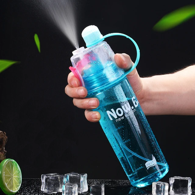 400Ml Drinking Bottle Solid Plastic Spray Cool Summer Sports Water Bottle Portable Outdoor Climbing Bike Drinkware Hot Products 3