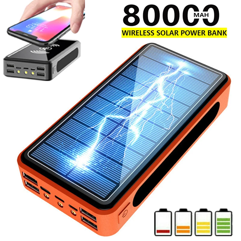 Внешний аккумулятор на солнечной батарее 80000 мАч 4usb-порта | Электроника