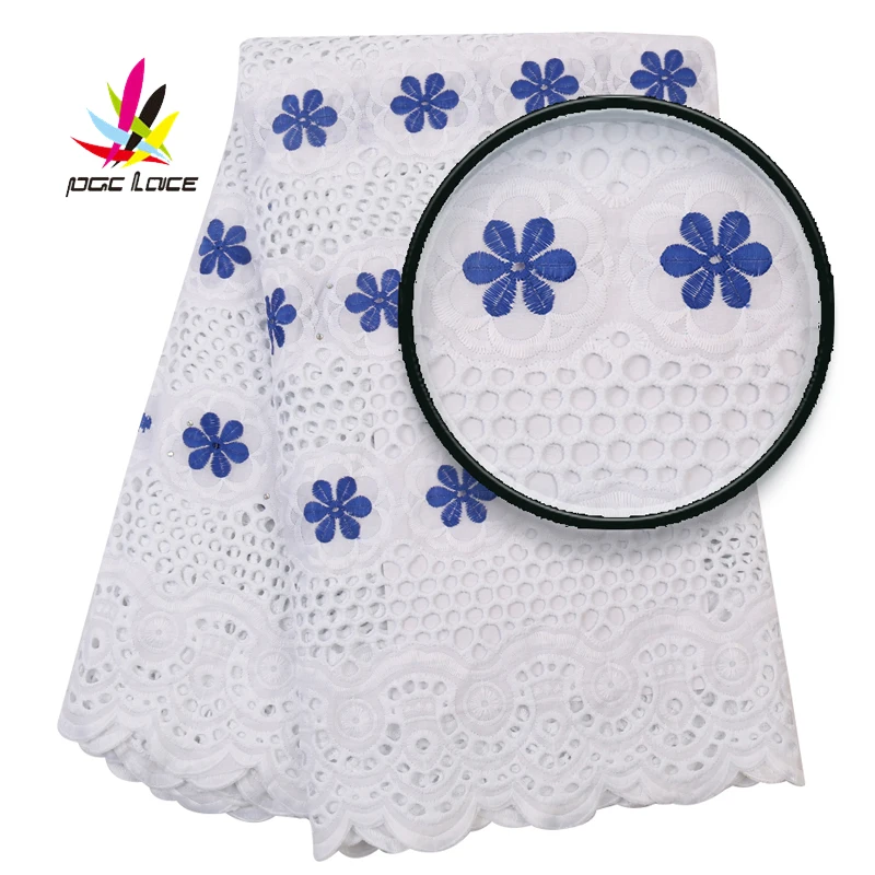 

Nigerian Embroidered Lace Fabric With Stones 2019 High Quality African Milk Silk Indian Cotton Lace Fabric For Dress AMY2999B