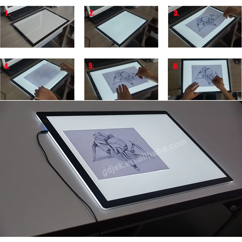 2022 A2 Drawing Tablet LED Digital Graphics Light light Pad Box Painting Tracing Panel Copy board Electronic Art Painting Table - Image 3