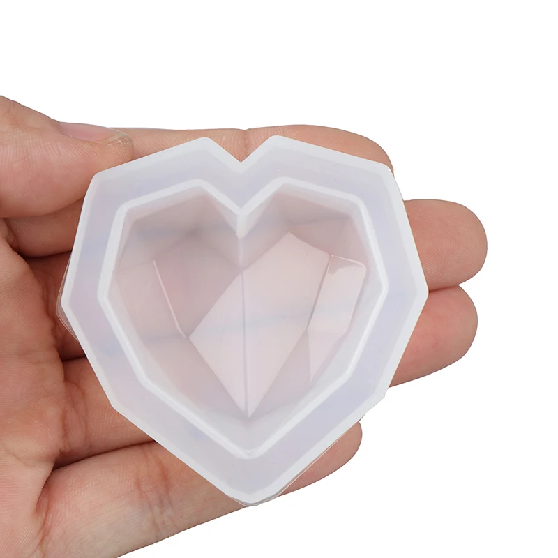 3D алмазное мыло формы любовь сердце дизайн силиконовые формы DIY автомобиль кулон Гипсовая Штукатурка форма сердечко свеча с бриллиантами формы