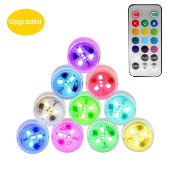 

3Led 20key Remote Control IP68 Waterproof RGB Submersible LED RGB Night Light Underwater Light For Fish Vase Bowl Garden Party