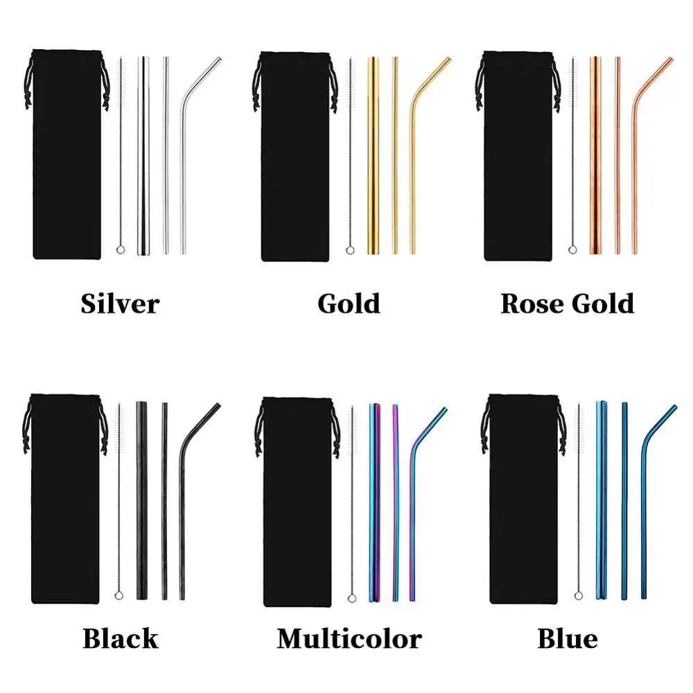 5 шт./компл. многоразовые металлические соломинки для питья соломинка изогнутая