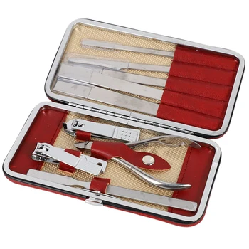 

New Portable Manicure Set Professional 9Pcs Nail Clipper Kit Nail Pedicure Knife Feet Care Tool Cuticle Dry Dead Skin Remover