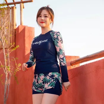 

Rashguard Swimsuit Women Bathing Suit Swim Wea Sexy Womens New Long Sleeve Big Yards Fat Cartoon Surfing Sports Swimsuit