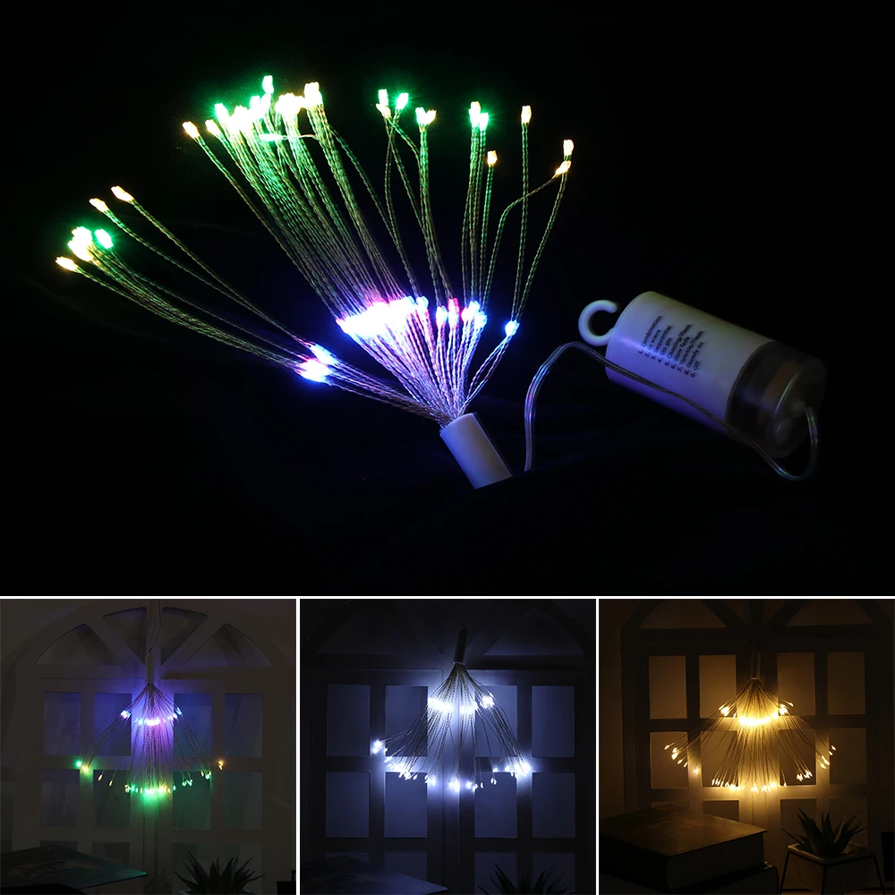 Праздничная подвесная гирлянда Starburst светильник s 80-120 светодиодов DIY фейерверк медная гирлянда Рождественский светильник s уличный мерцающий светильник
